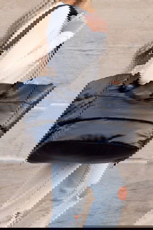 Metallic Puffer Tote -  - The Queens Hanger Boutique -