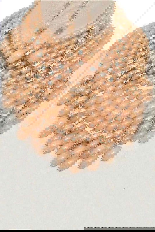 Pearlized Beads Luxe Statement Necklace Set - The Queens Hanger Boutique