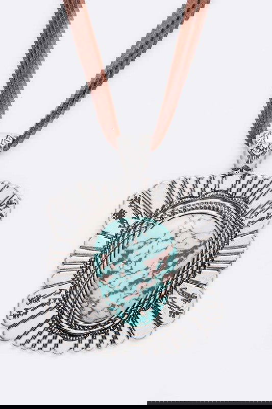 Pendant Long Suede Necklace -  - The Queens Hanger Boutique -