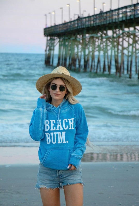 Plus Size Beach Bum Graphic Vintage Hoodie 2X-3X - The Queens Hanger Boutique