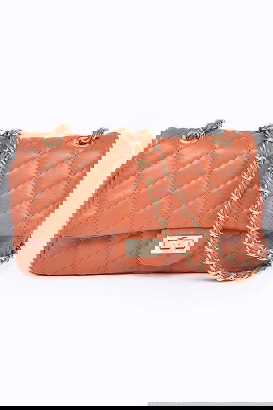 Quilted Turn Lock Convertible Shoulder Bag -  - The Queens Hanger Boutique -