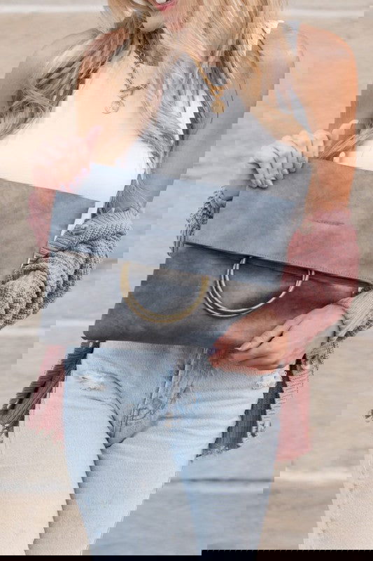 Sophisticated O-Ring Fold Clutch - The Queens Hanger Boutique