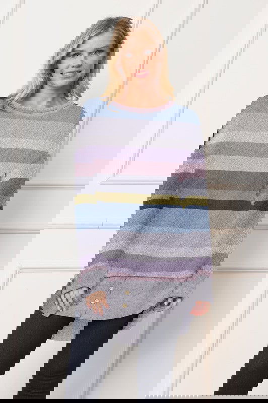 Striped Chambray Layered Tunic -  - The Queens Hanger Boutique -