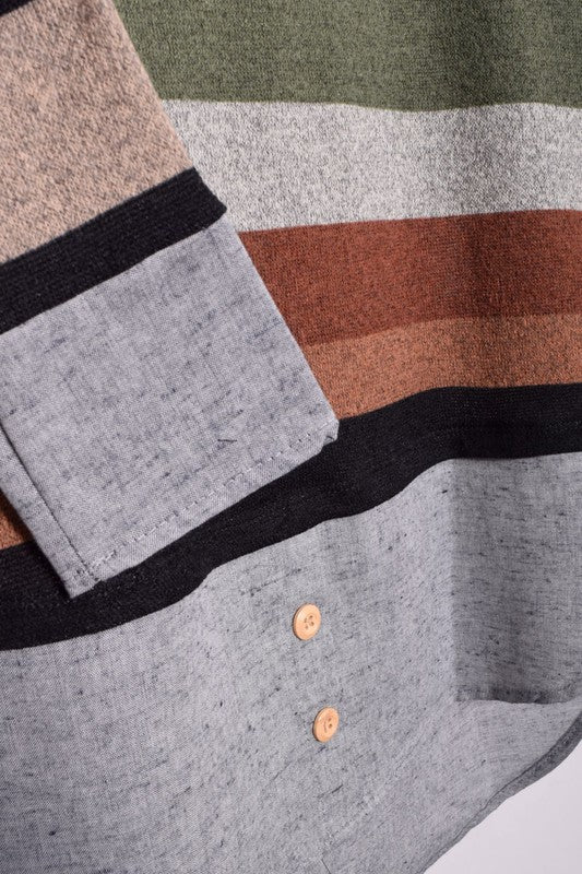 Striped Chambray Layered Tunic -  - The Queens Hanger Boutique -