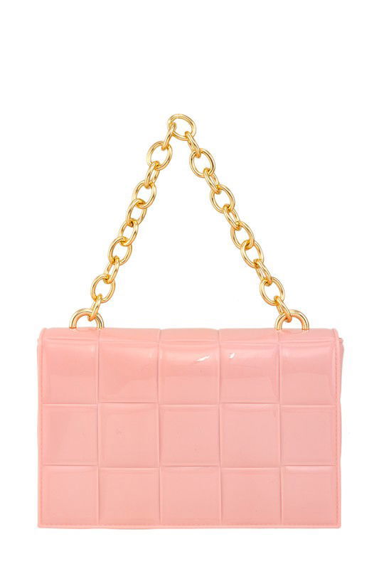 The Chic Square Chain Crossbody Jelly Bag - The Queens Hanger Boutique