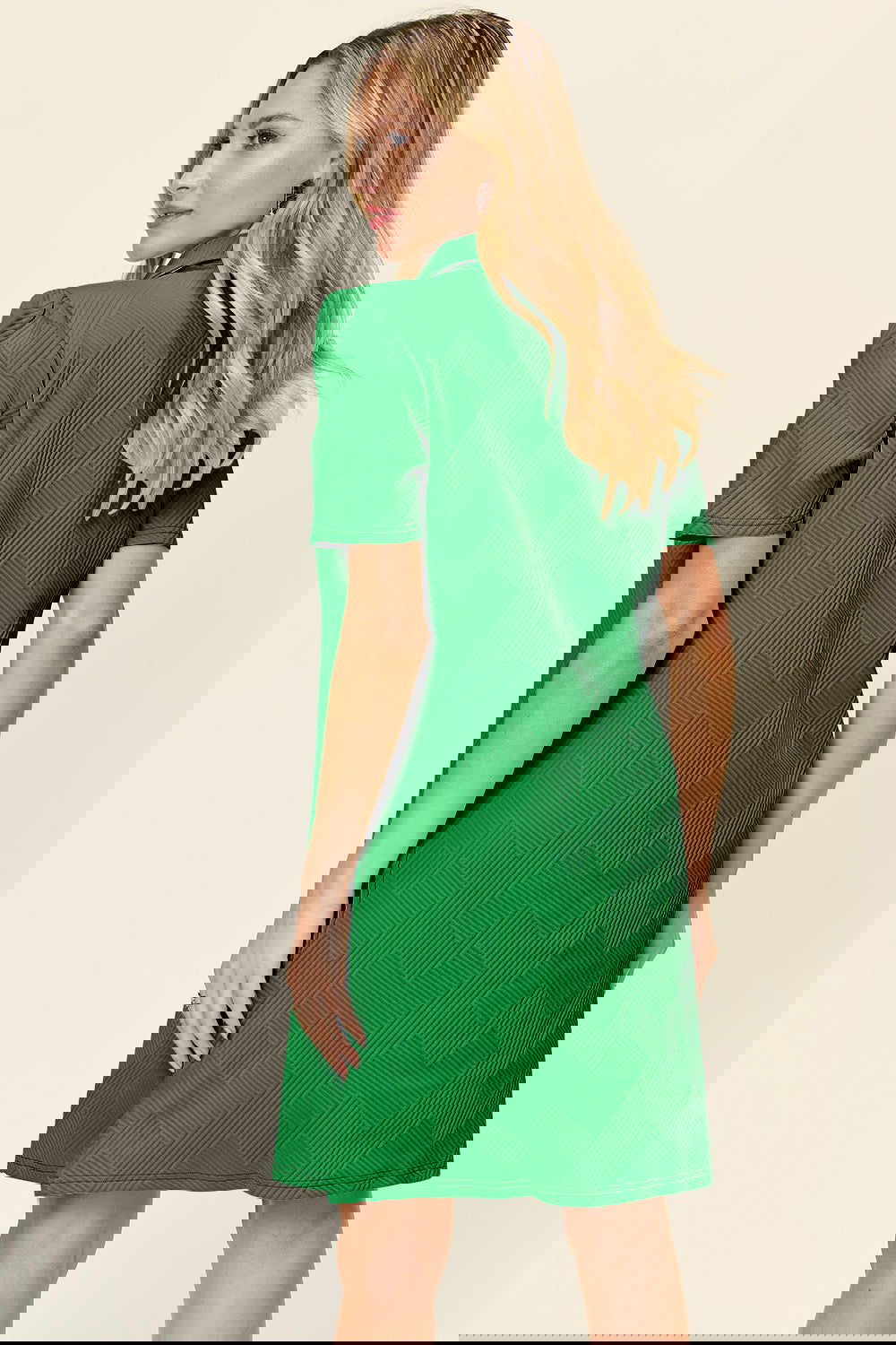 The Chic Textured Charm Dress S-3XL - The Queens Hanger Boutique