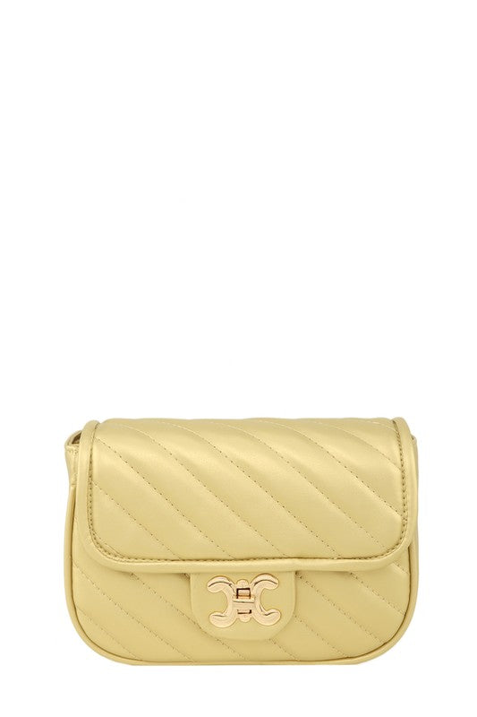 The Elegance Chevron Quilted Buckle Bag - The Queens Hanger Boutique