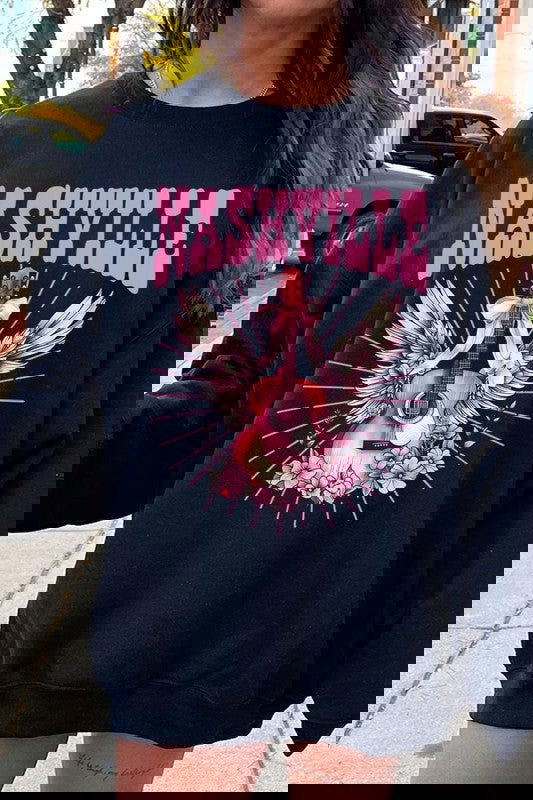 The Nashville Charm Graphic Fleece Sweatshirt - The Queens Hanger Boutique