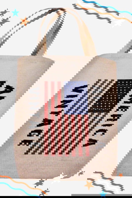 The Vintage Americana Straw Tote Bag - The Queens Hanger Boutique