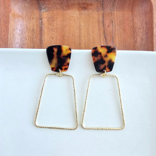 Tortoise Gold Charm Earrings -  - The Queens Hanger Boutique -