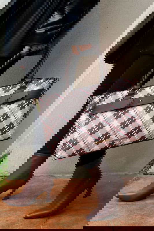 Vivian Plaid Satchel Bag - The Queens Hanger Boutique