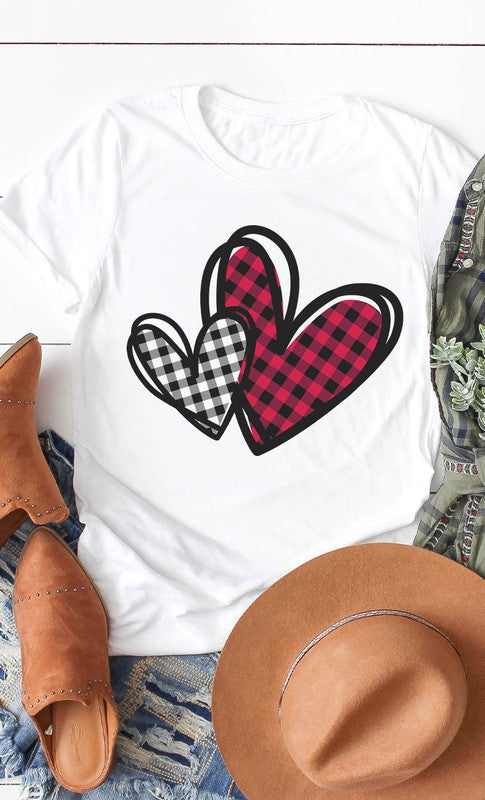 Plaid Heart Graphic Tee PLUS