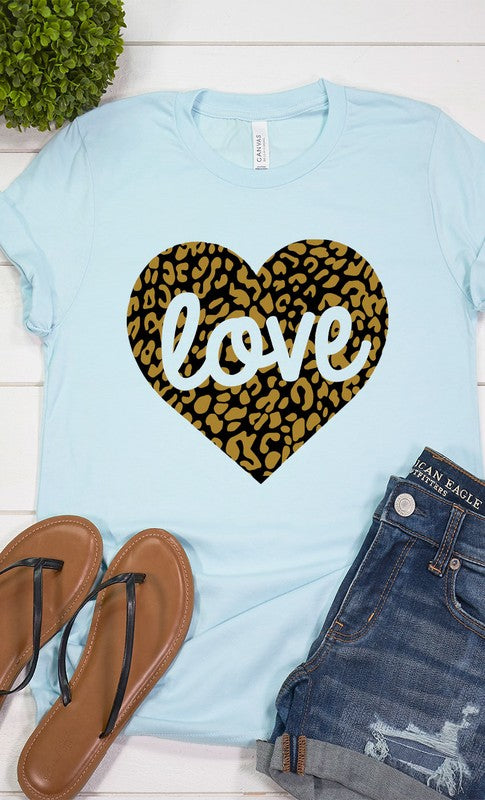 Love Leopard Heart Graphic Tee PLUS